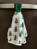 Crocheted Wood Towel Holder and Tree Towel Set