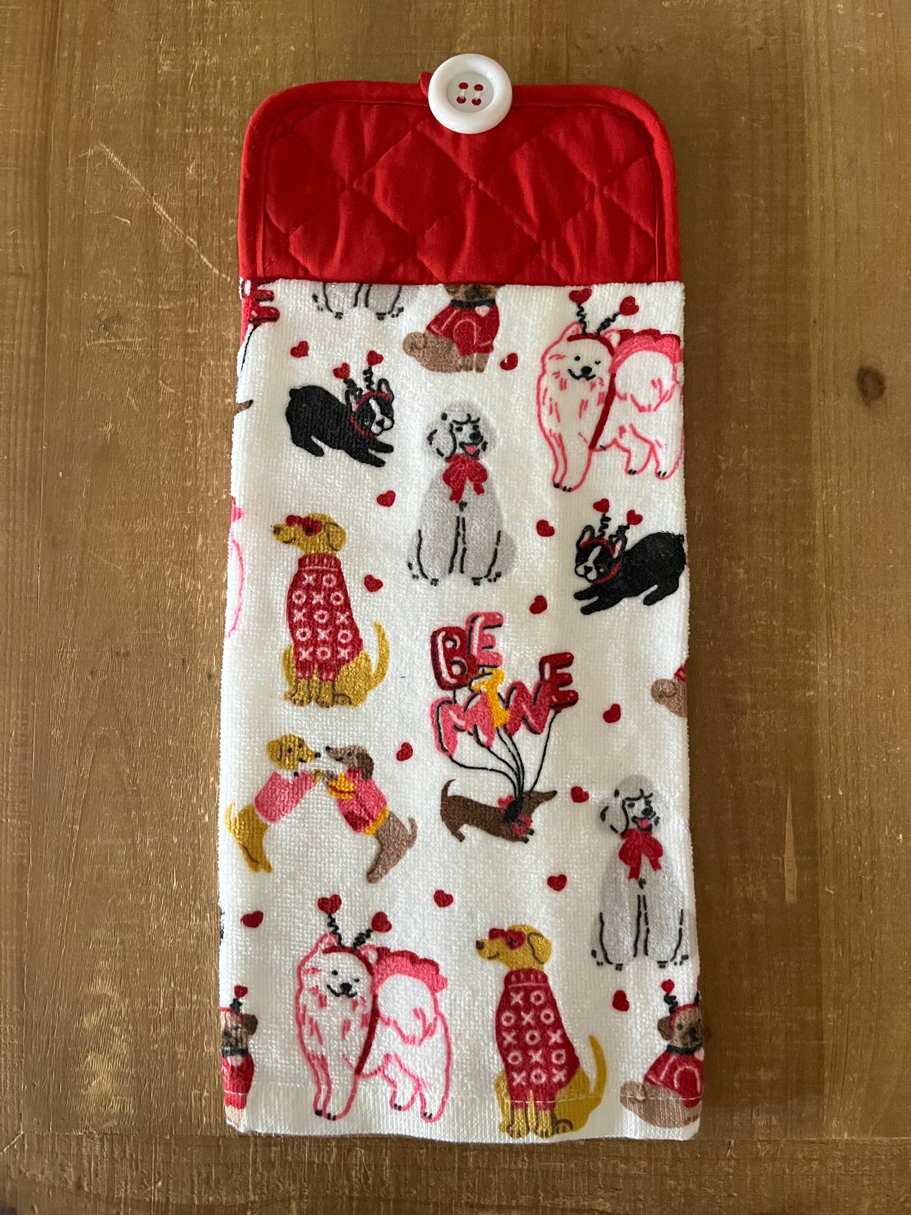 Valentine Dogs Hand Towel