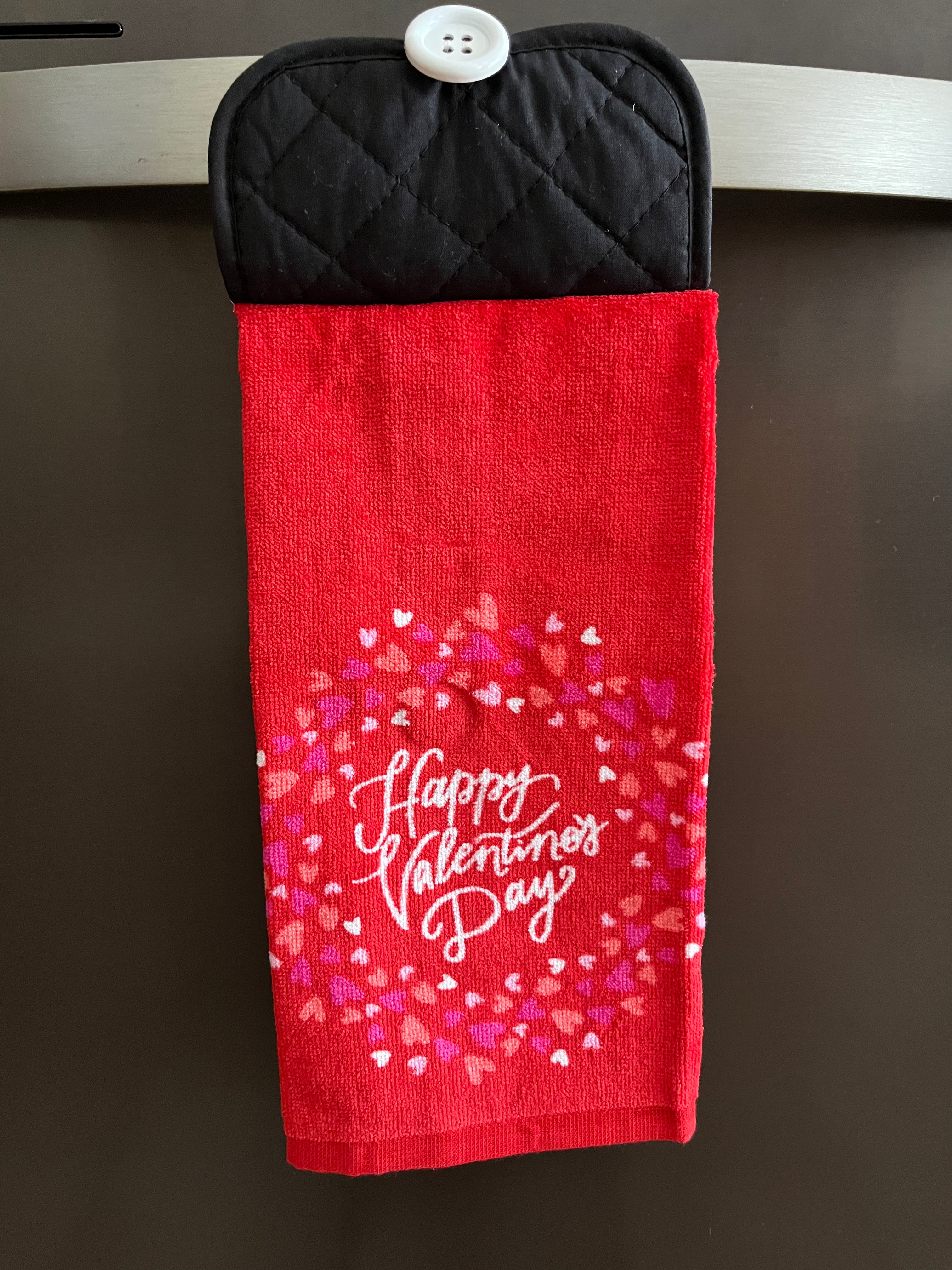 Red Happy Valentines Day Hand Towel
