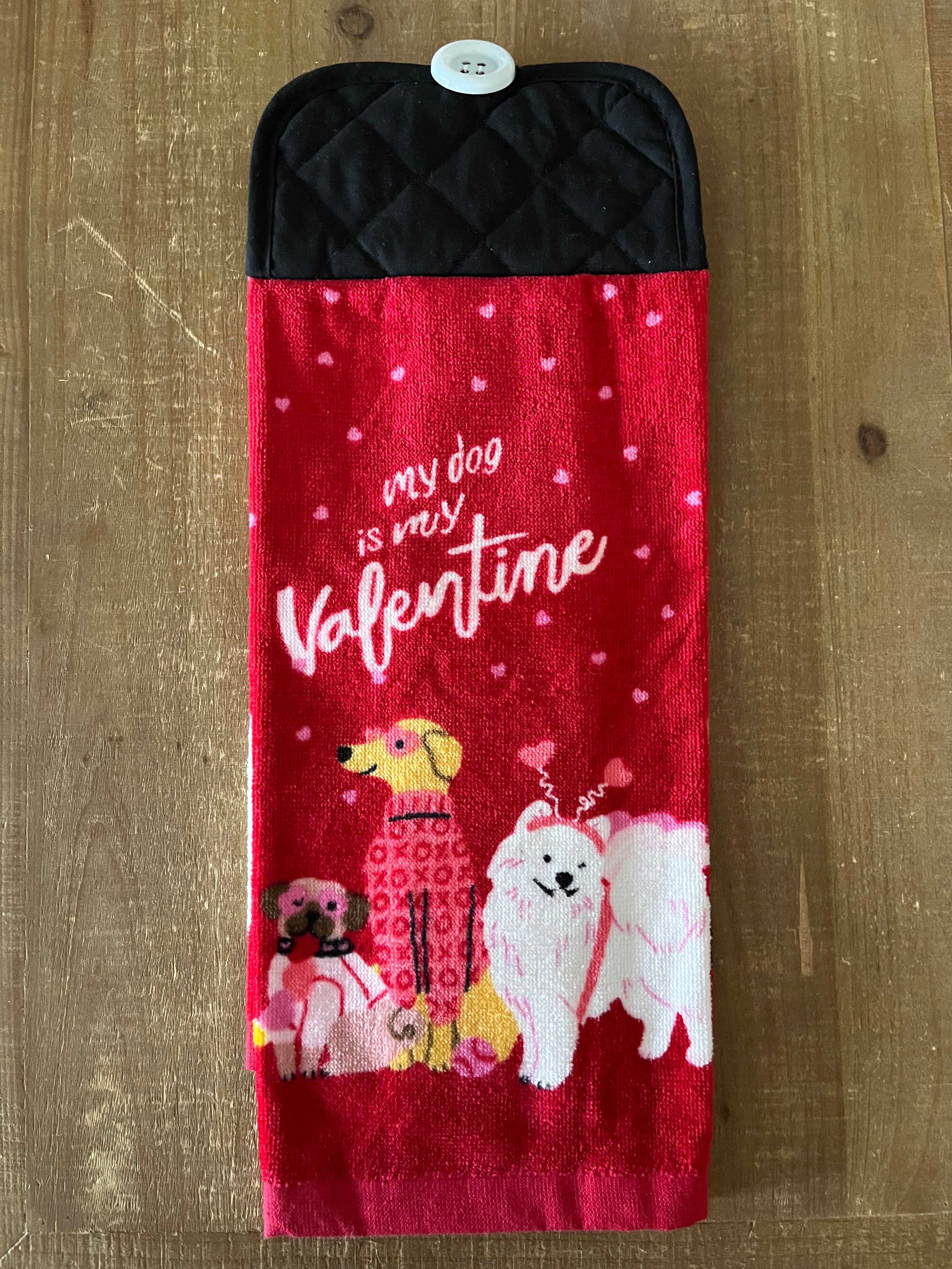 My Dog is my Valentine Hand Towel