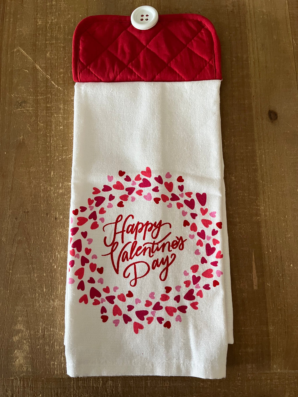 White Happy Valentines Day Hand Towel