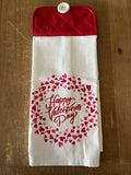 White Happy Valentines Day Hand Towel