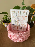 Cherry Blossom Crocheted Storage Basket