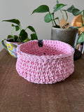 Cherry Blossom Crocheted Storage Basket