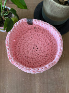 Cherry Blossom Crocheted Storage Basket