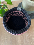 Dusty Rose Noir Crocheted Storage Baskets