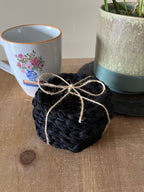 Black Crocheted Coaster Set
