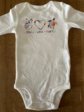 Peace Love and Turtle Baby Bodysuit