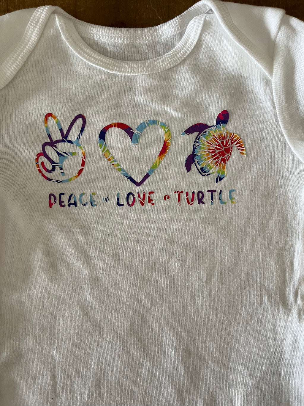 Peace Love and Turtle Baby Bodysuit