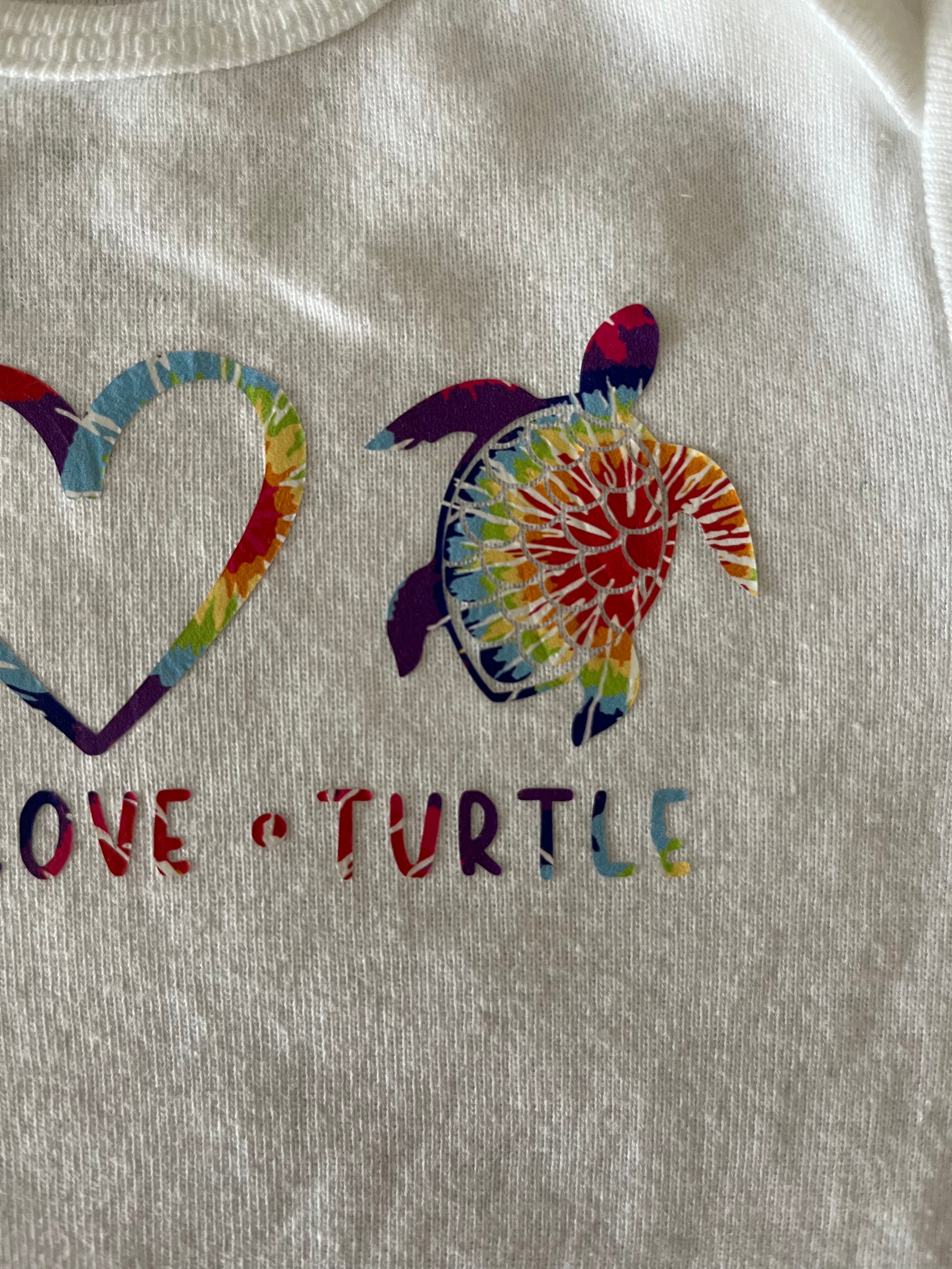 Peace Love and Turtle Baby Bodysuit