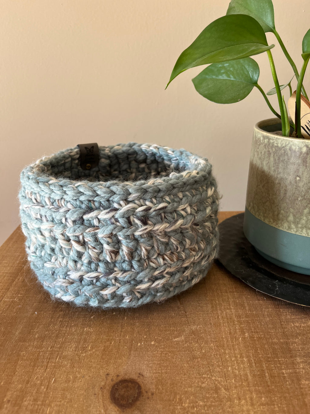 Nordic Fjord Crocheted Storage Basket