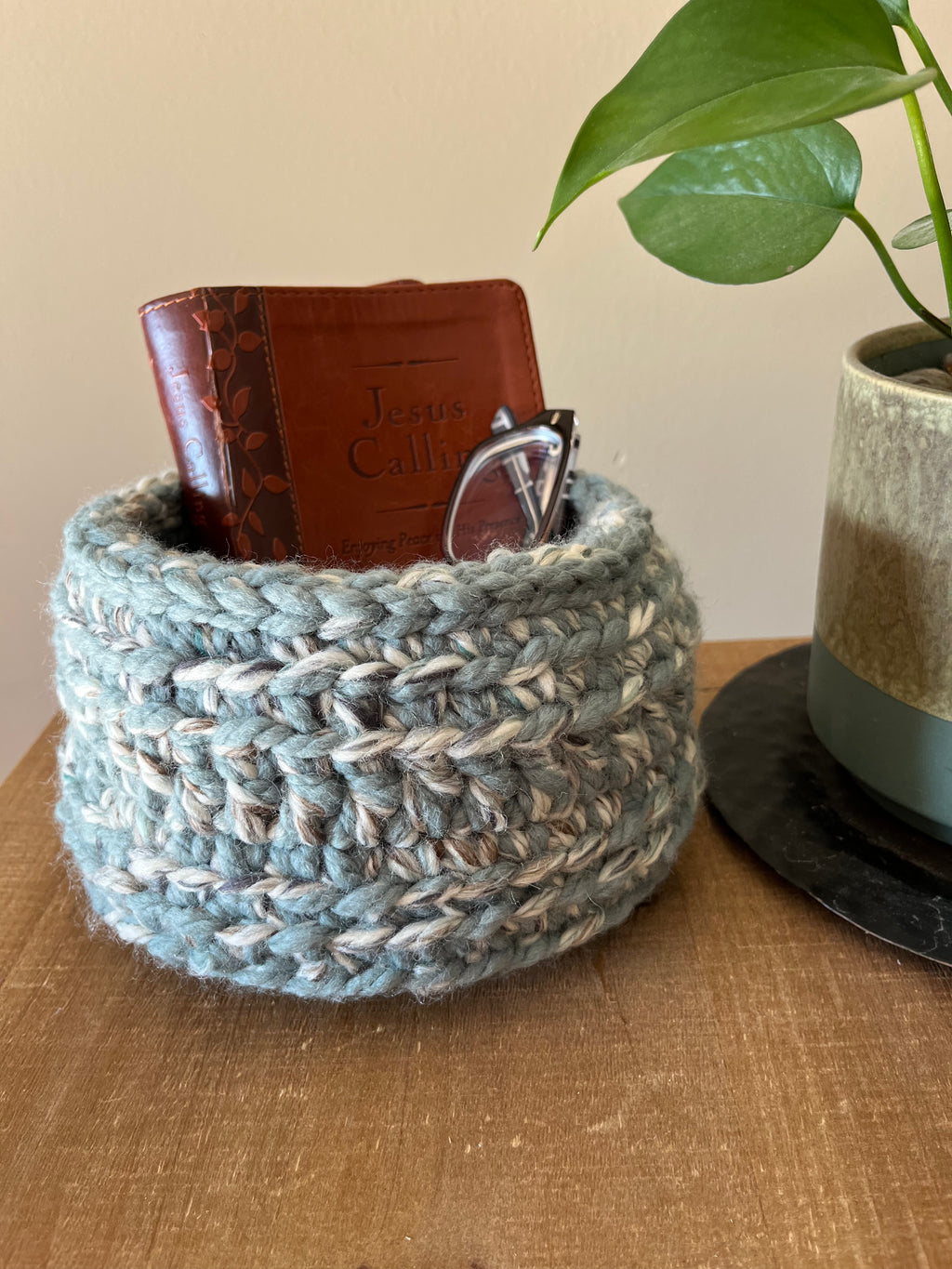 Nordic Fjord Crocheted Storage Basket