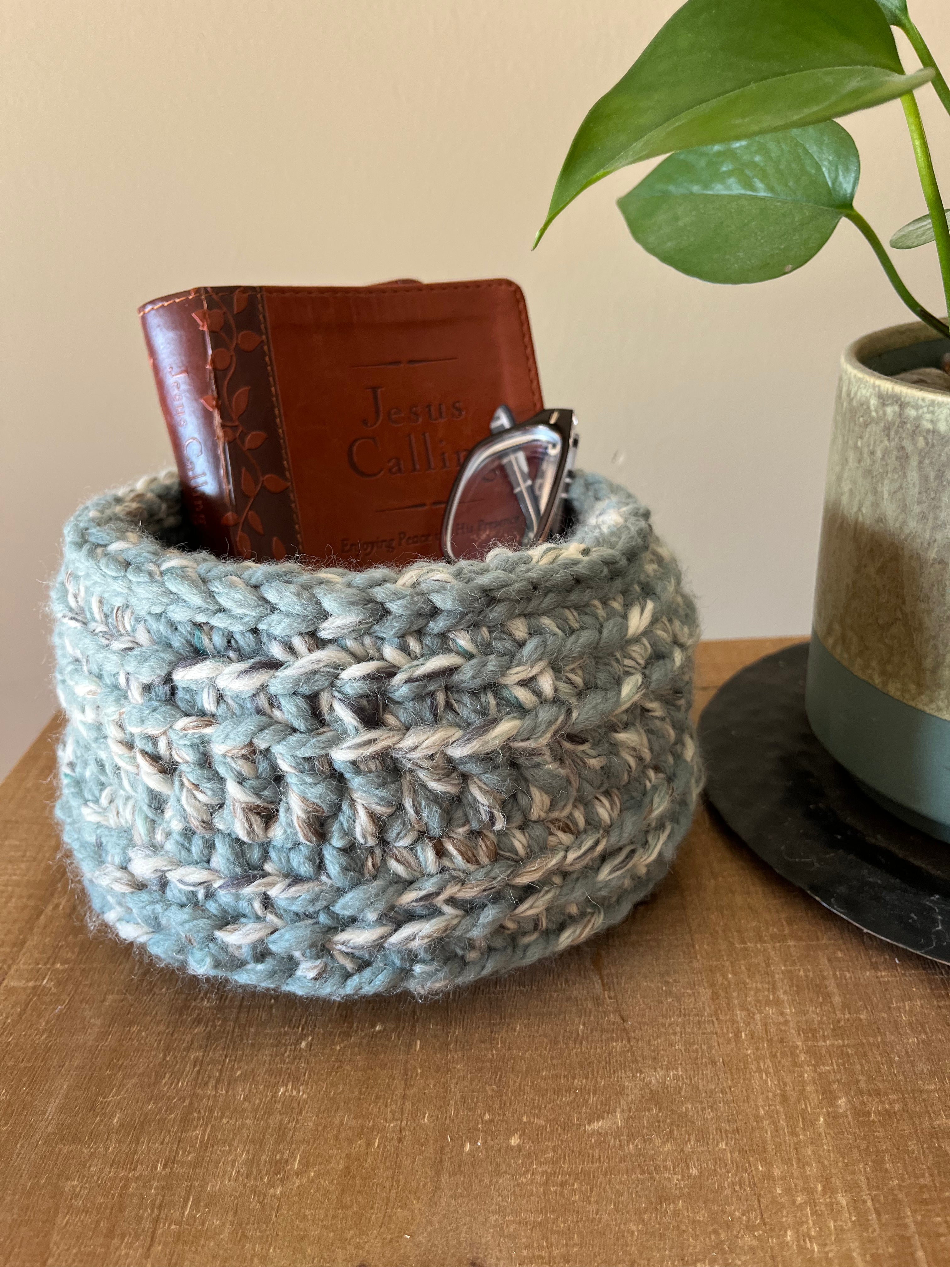 Nordic Fjord Crocheted Storage Basket