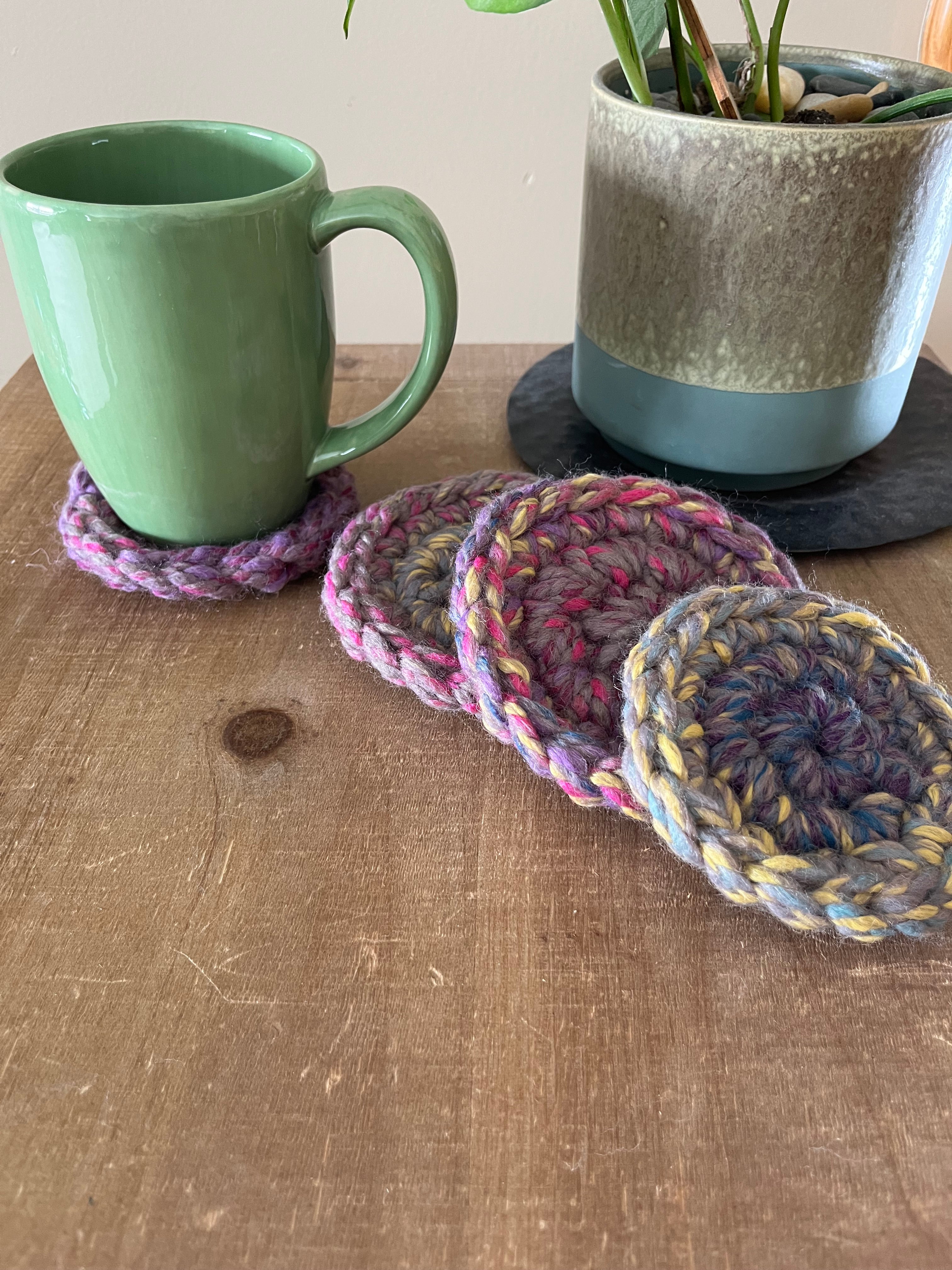 Provence Crocheted Coaster Set