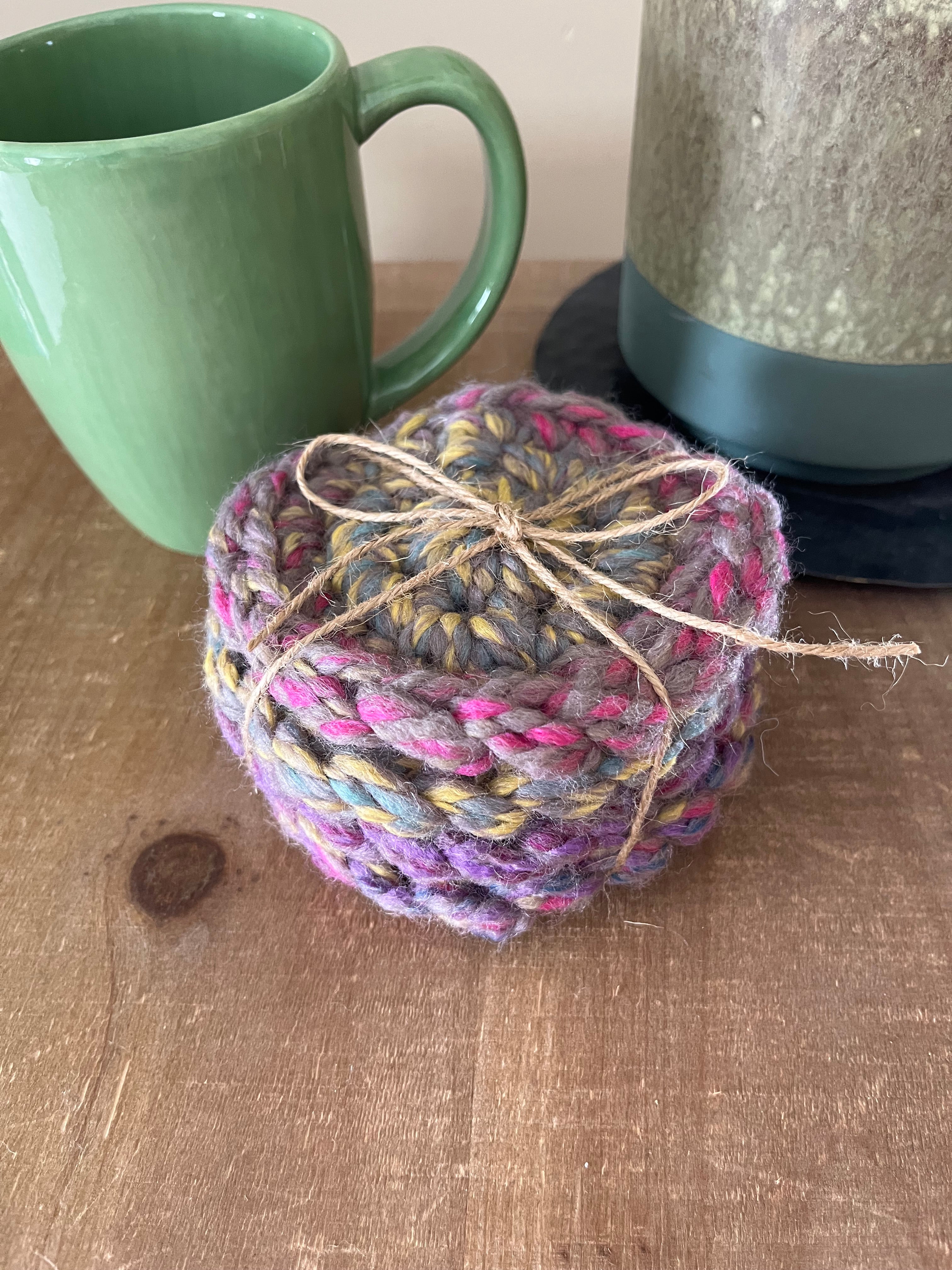 Provence Crocheted Coaster Set