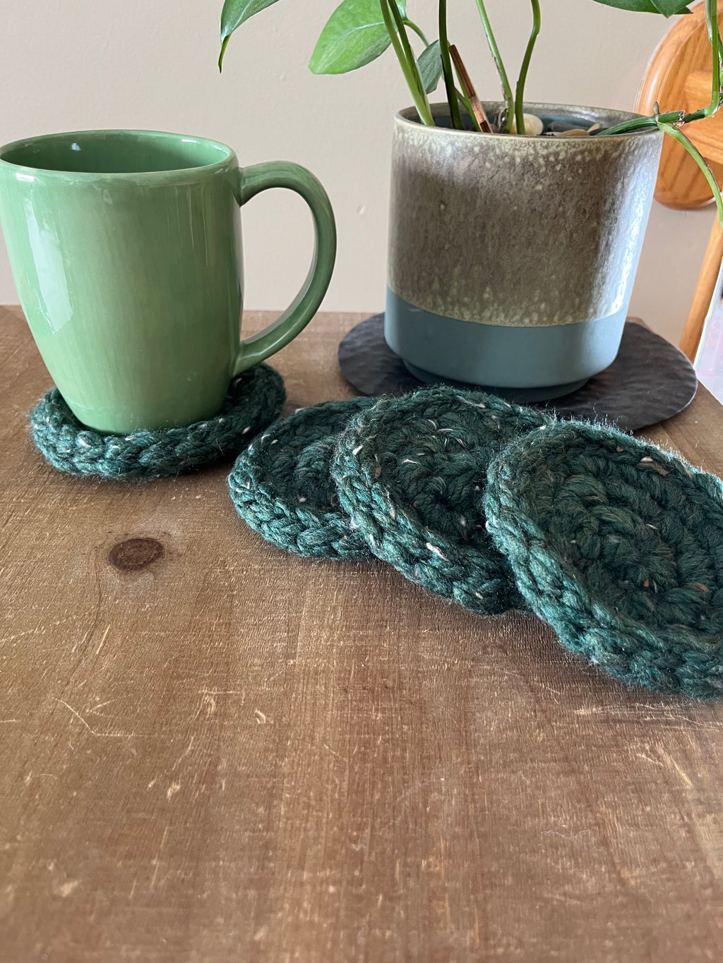 North Cascades Crocheted Coaster Set