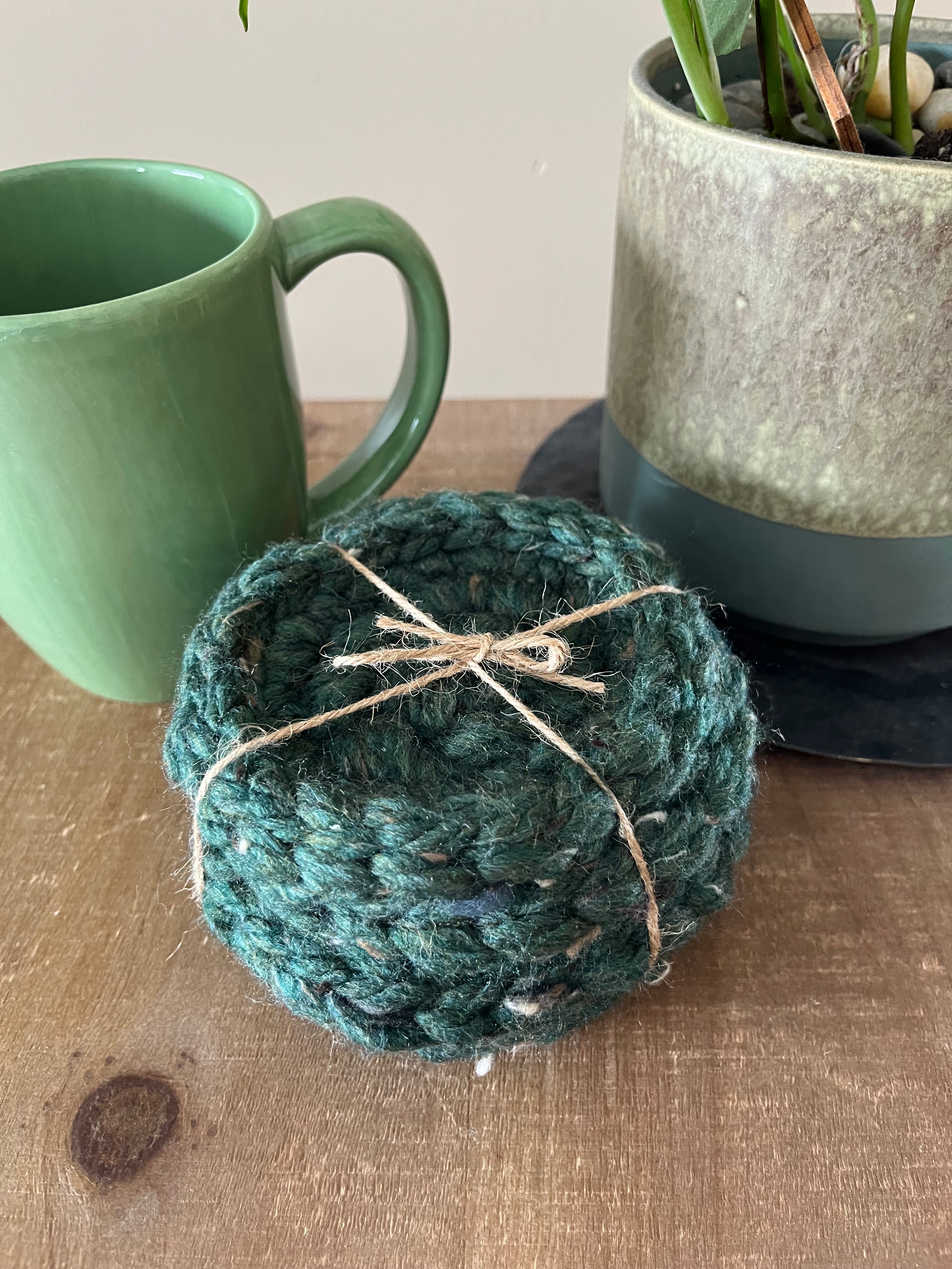 North Cascades Crocheted Coaster Set