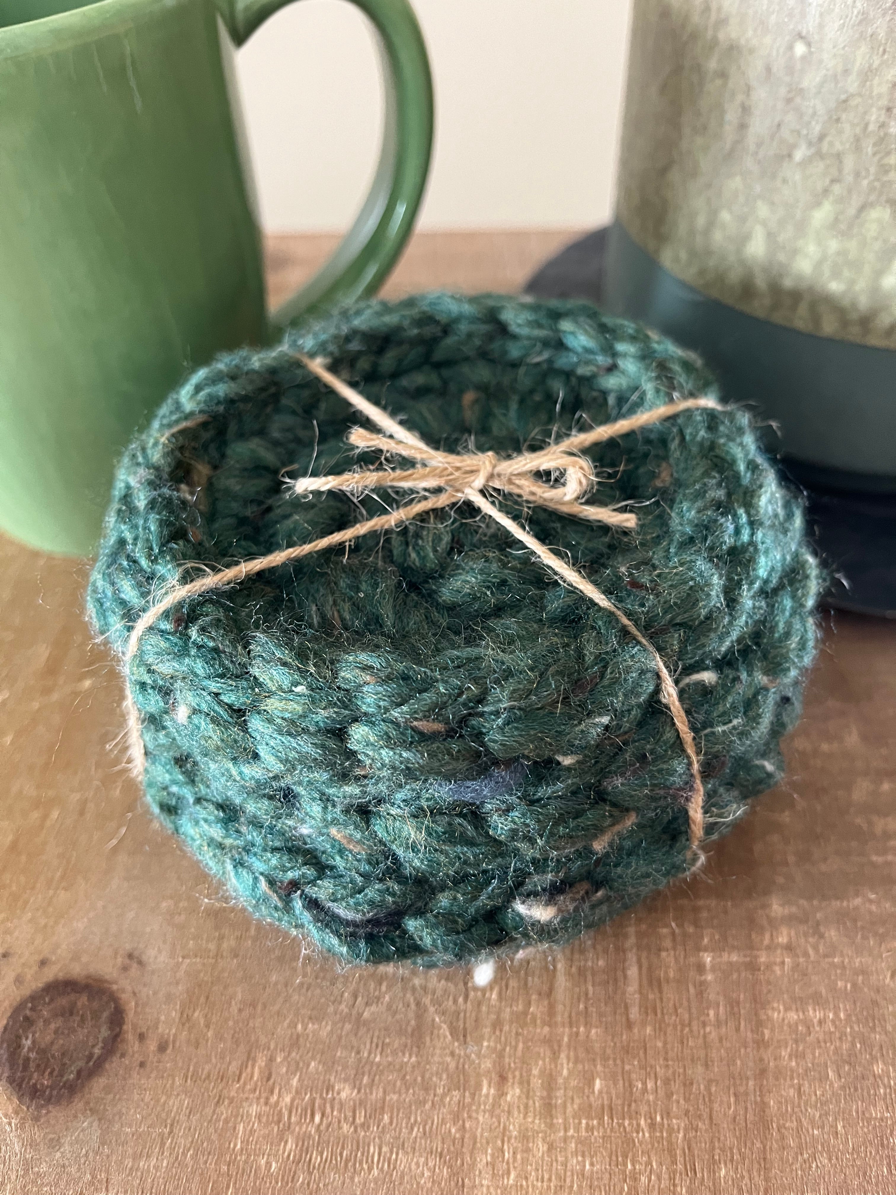North Cascades Crocheted Coaster Set