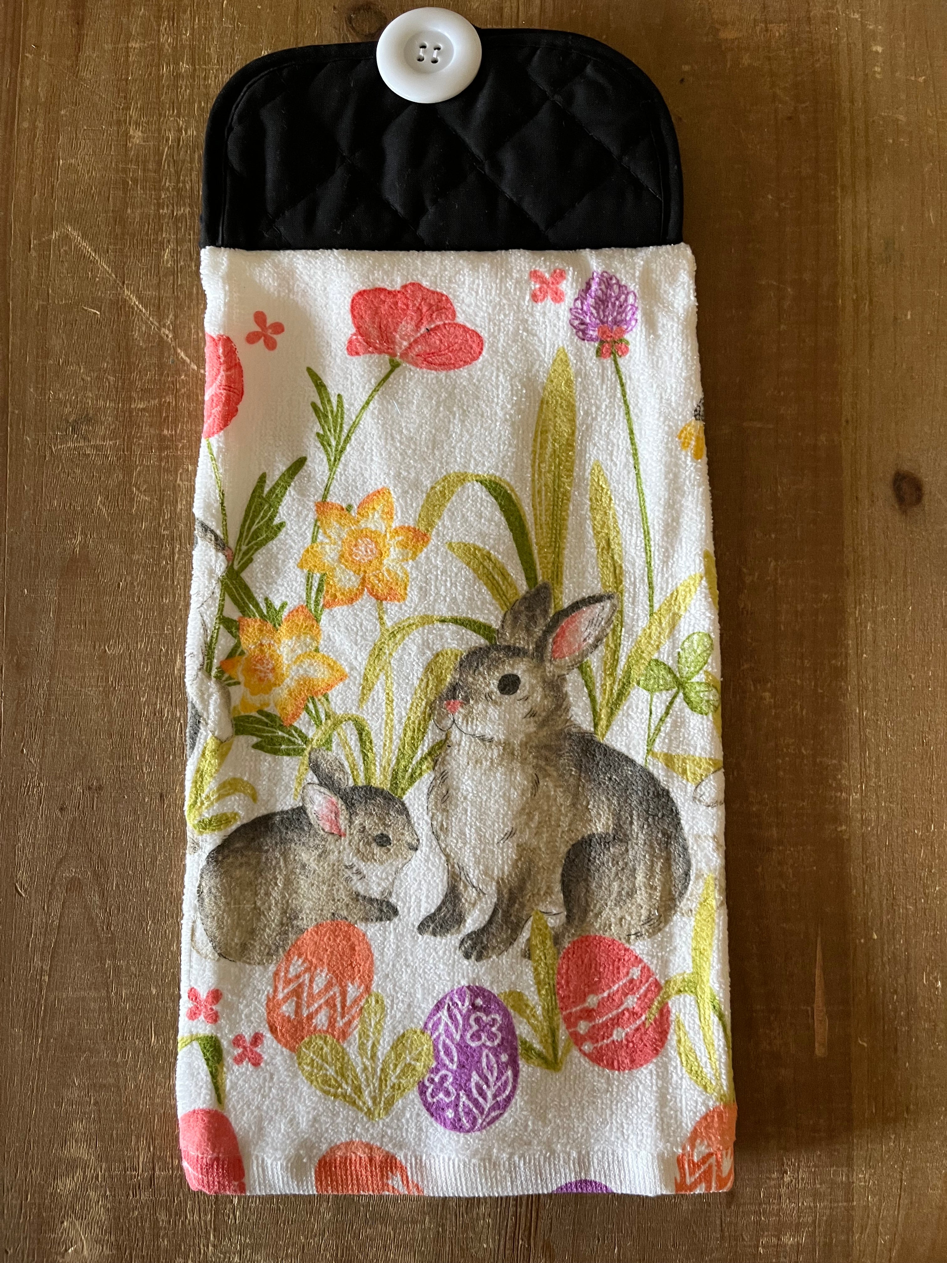 Floral Bunny Hand Towel