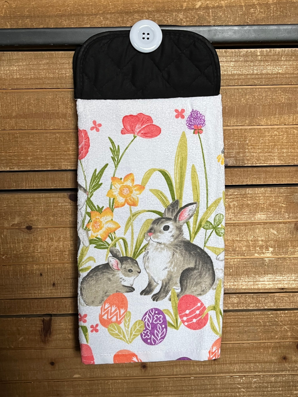 Floral Bunny Hand Towel