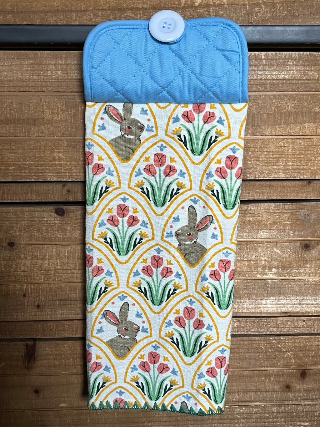 Tulips and Bunnies Hand Towel