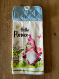 Hello Flower Gnome Hand Towel