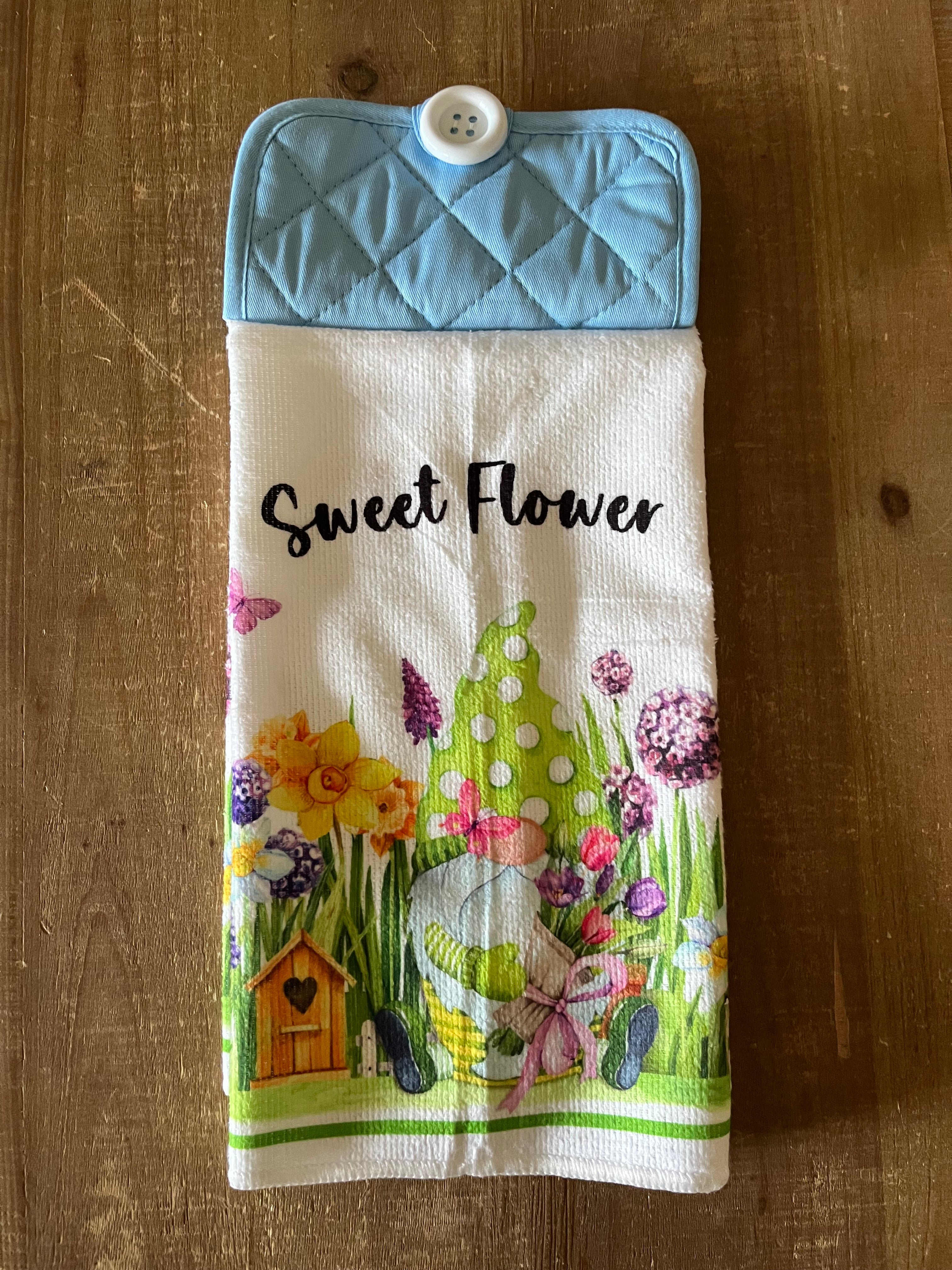 Sweet Flower Gnome Hand Towel