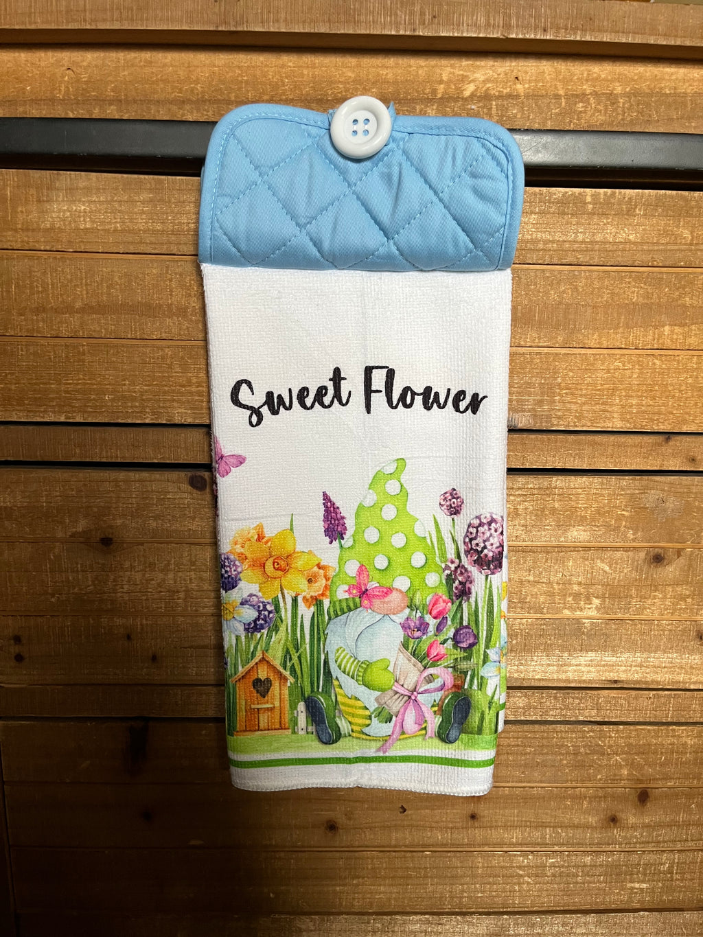 Sweet Flower Gnome Hand Towel