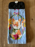Floral Kitten Hand Towel