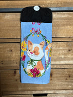 Floral Kitten Hand Towel