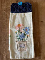 Happy Spring Potted Plant Hand Towel