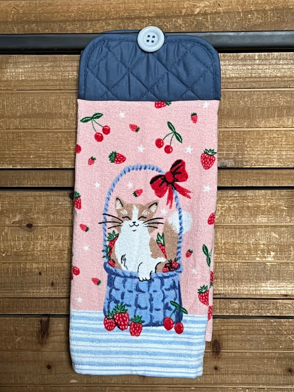 Fruity Cat Basket Hand Towel