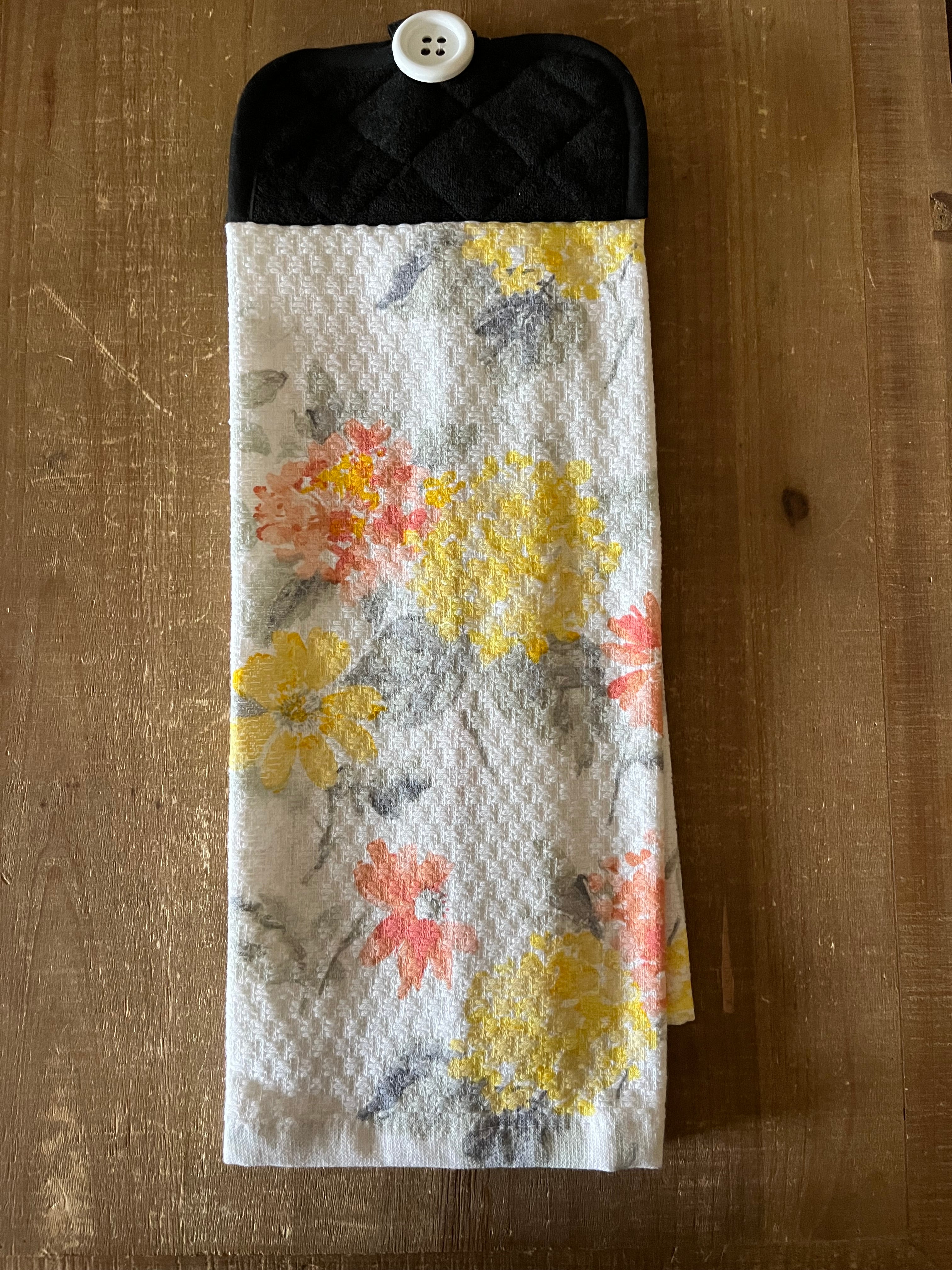 Yellow and Orange Floral Hand Towel