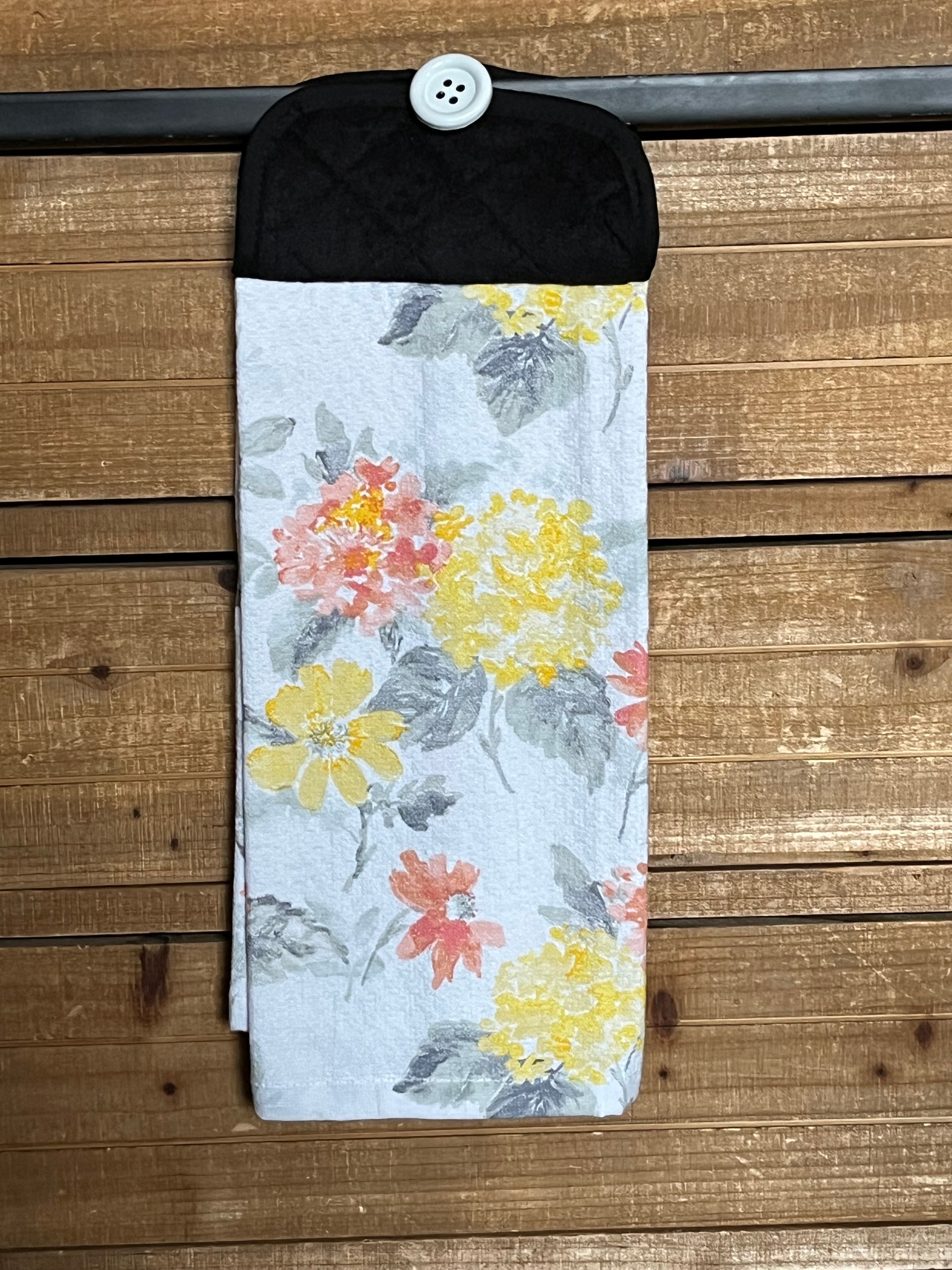 Yellow and Orange Floral Hand Towel