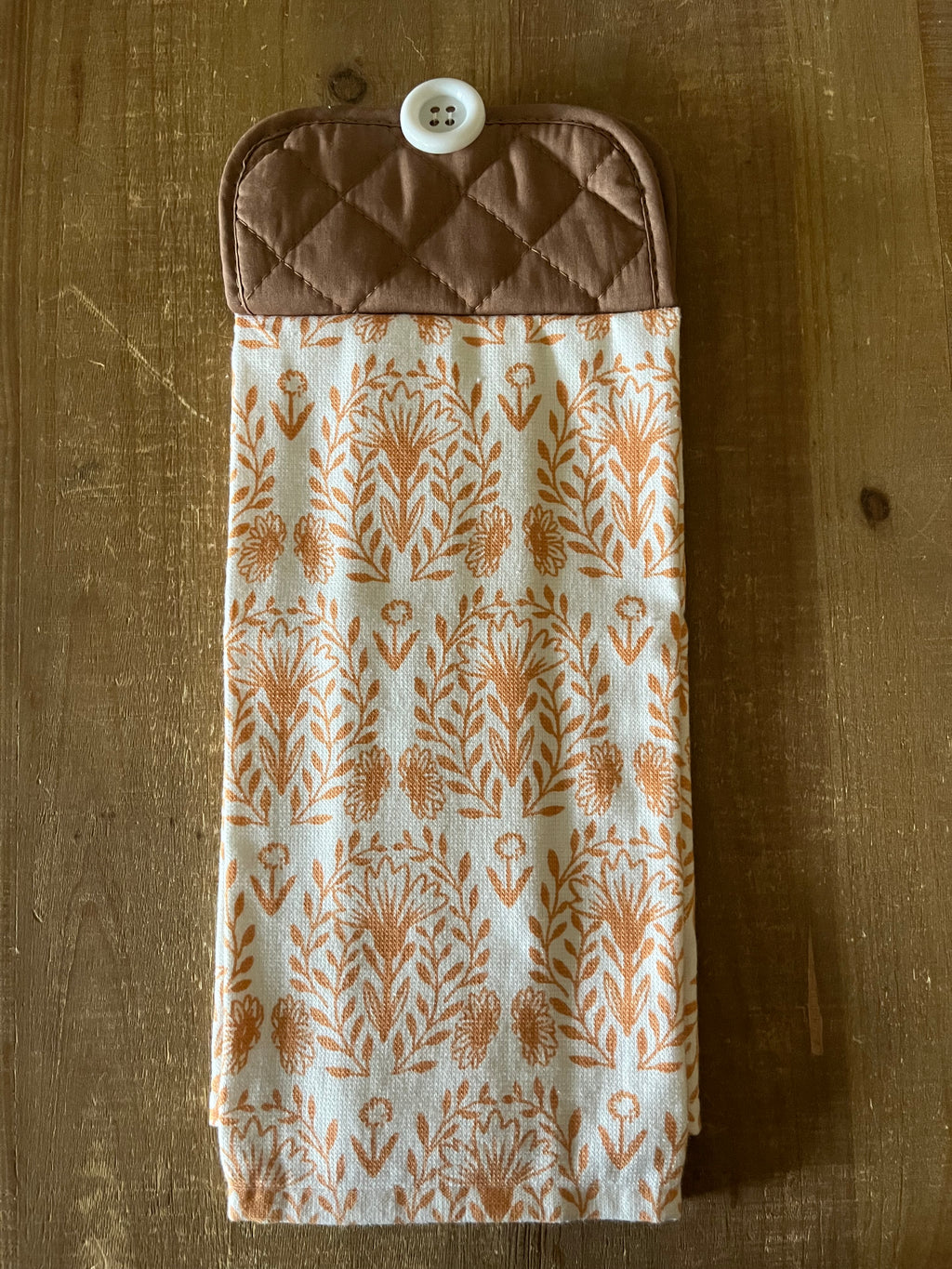 Burnt Orange Floral Hand Towel