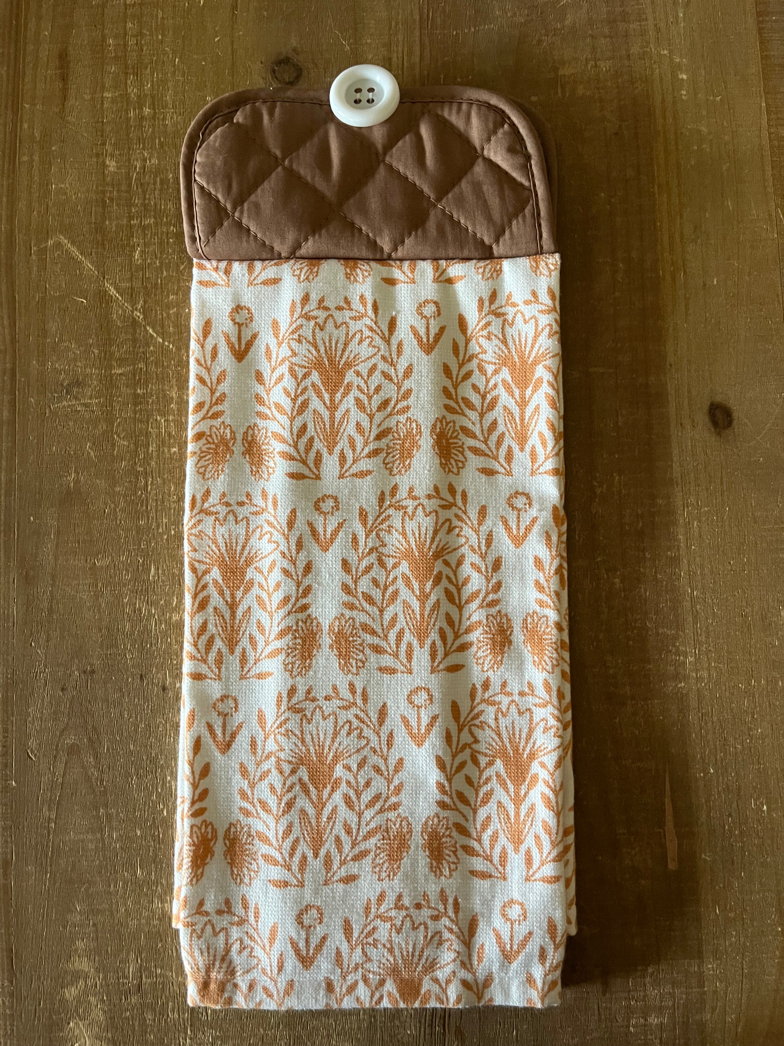 Burnt Orange Floral Hand Towel