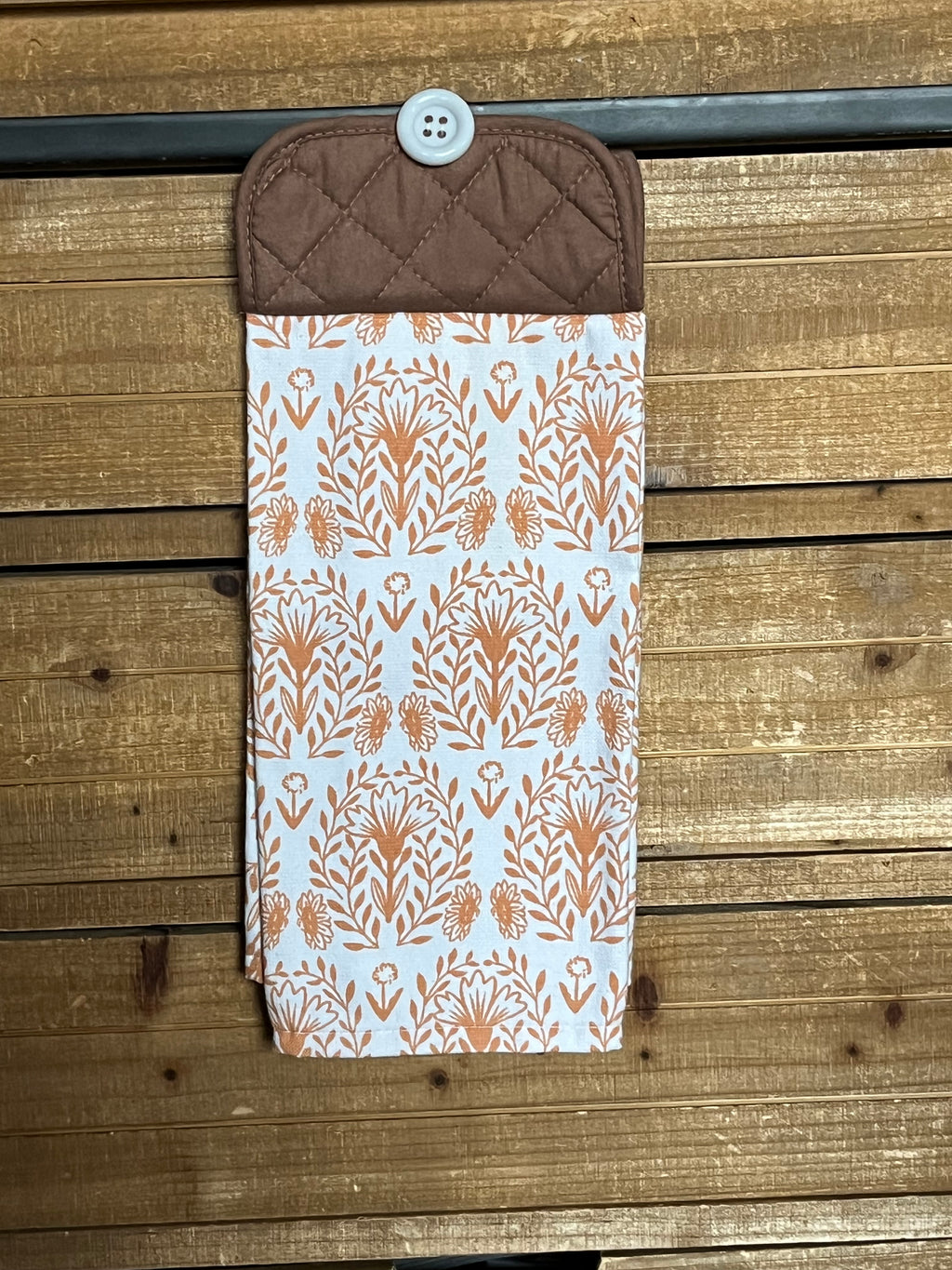 Burnt Orange Floral Hand Towel