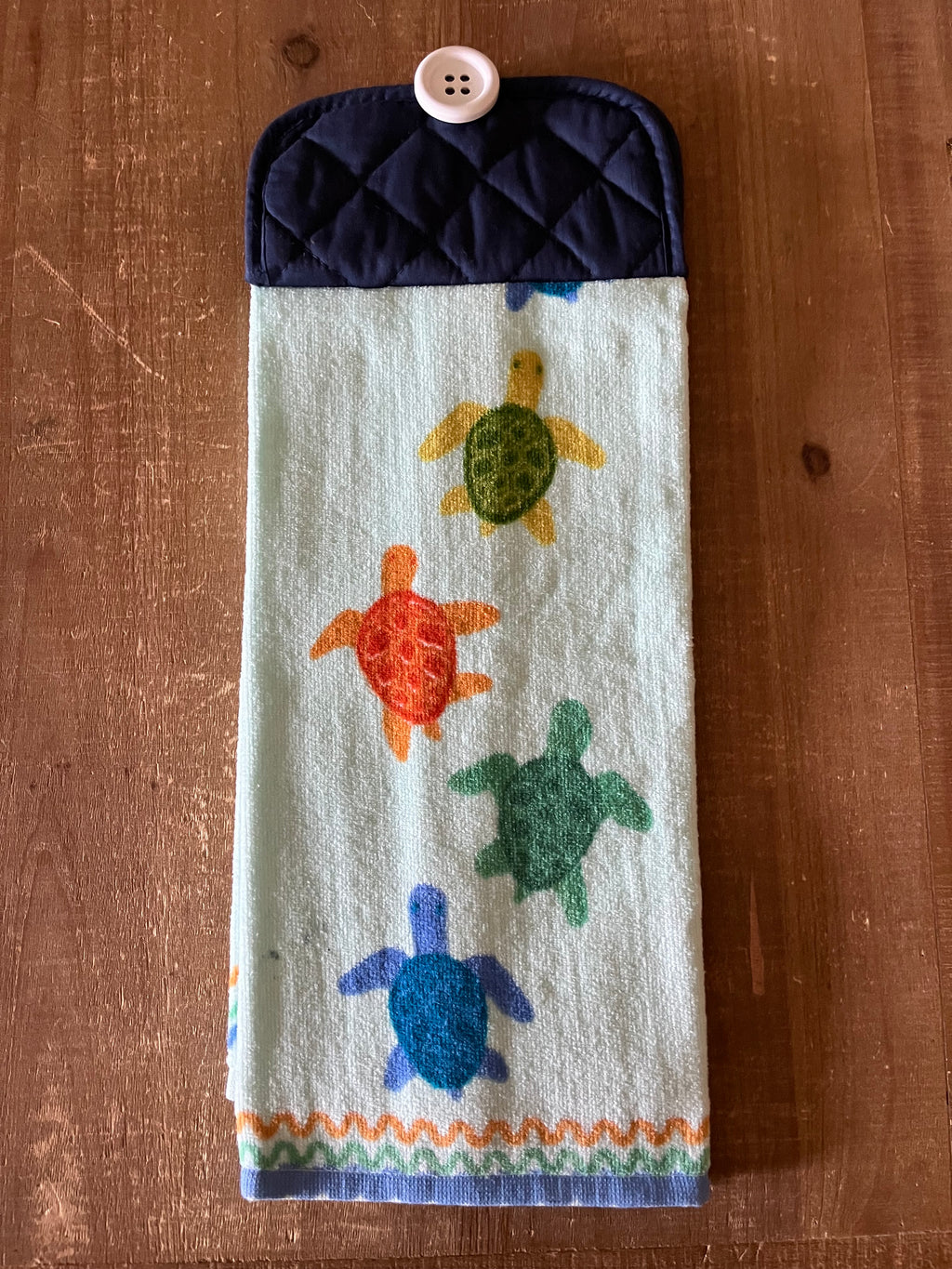 Solid Blue Turtles Hand Towel