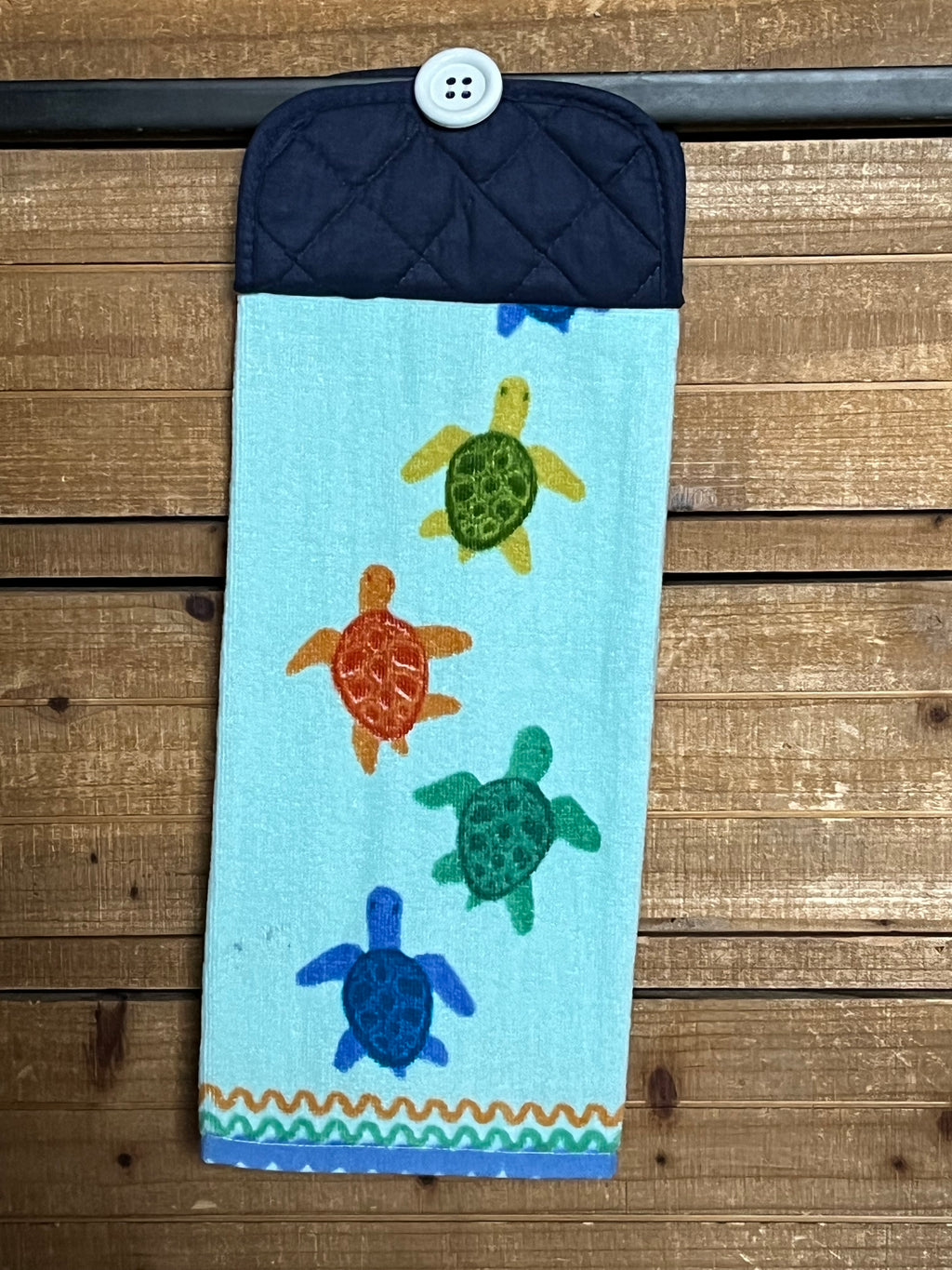 Solid Blue Turtles Hand Towel