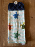 Squiggly Blue Turtle Hand Towel