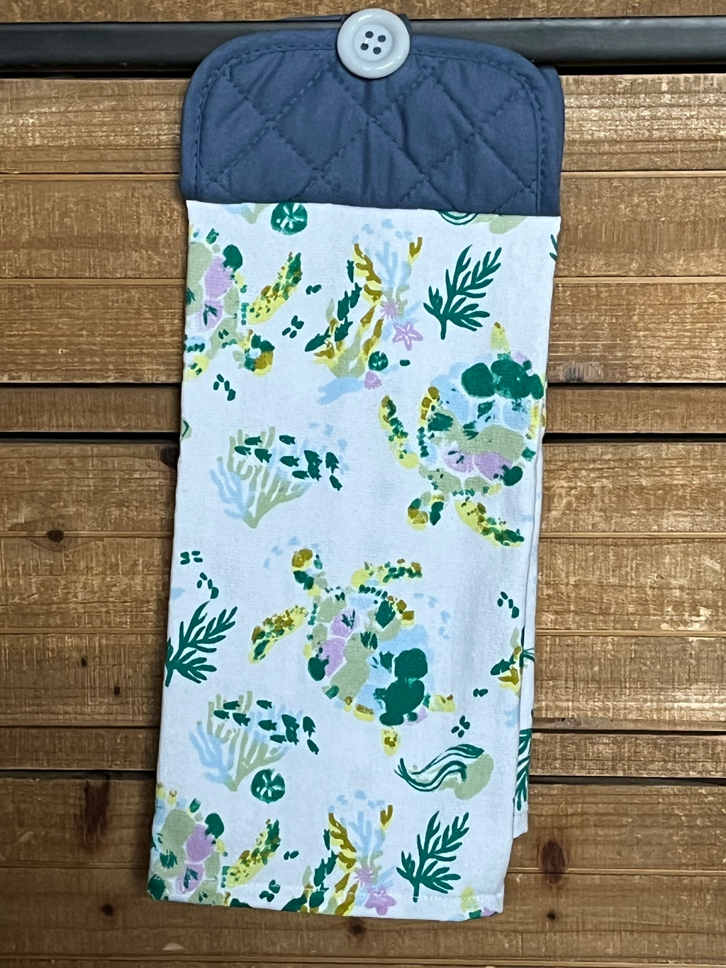 Teal Turtle Hand Towel