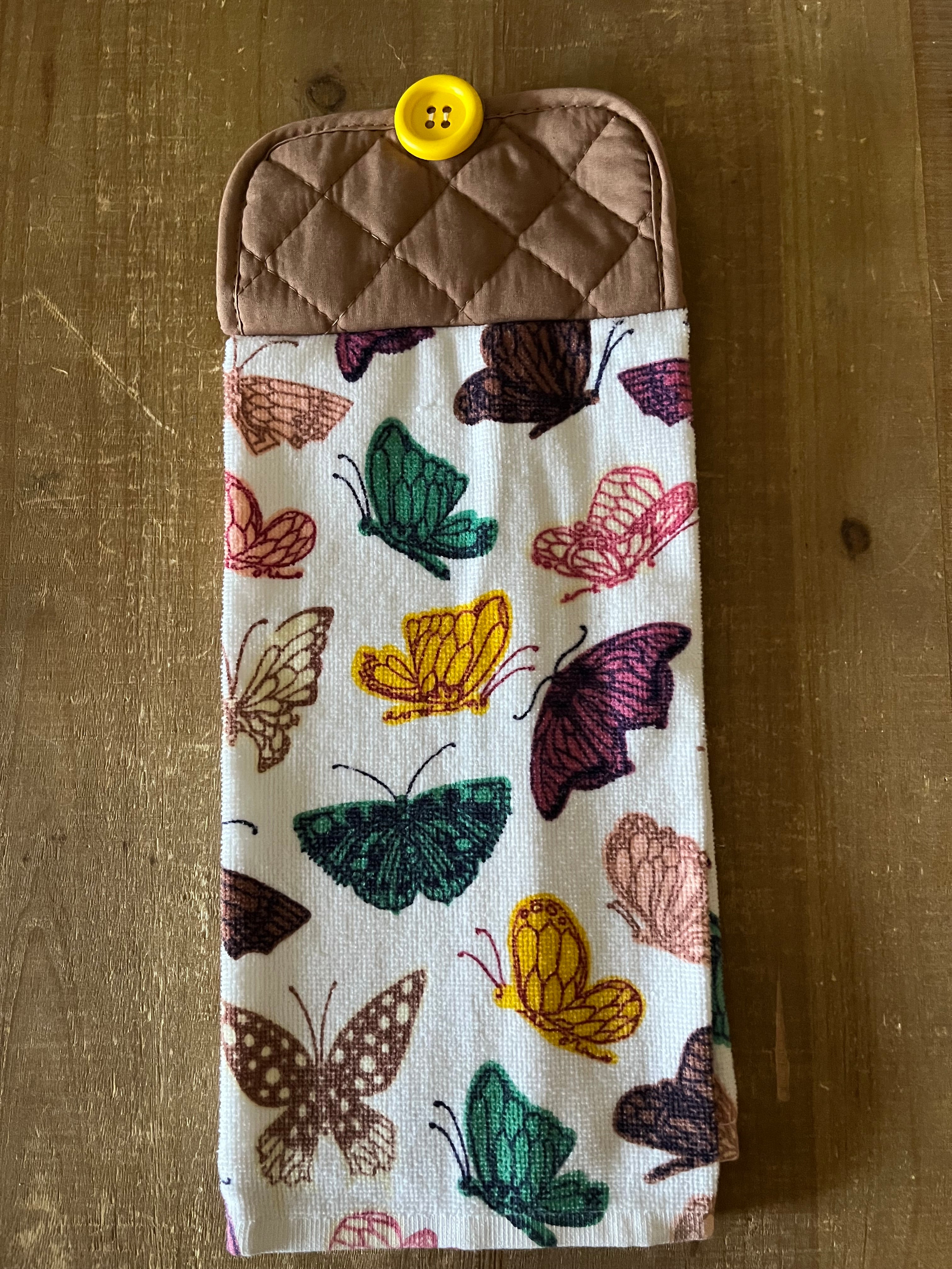 Butterflies White Hand Towel