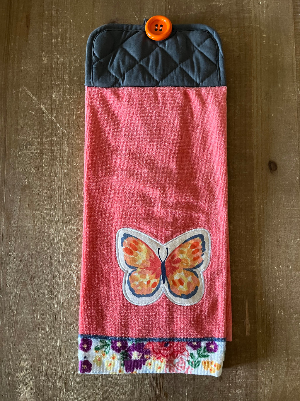 Pink Butterfly Hand Towel