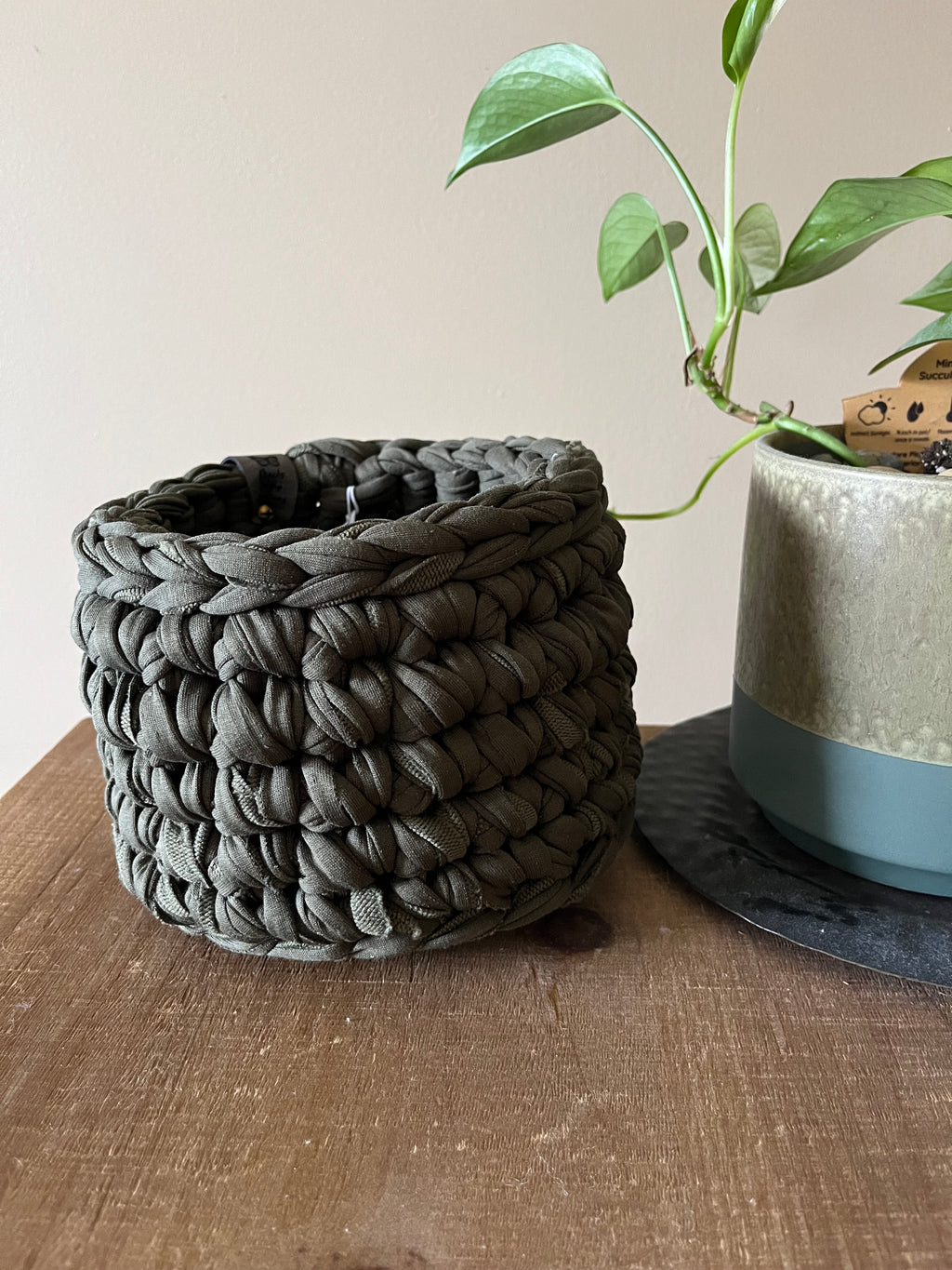 Irish Countryside: Large Crocheted Storage Basket