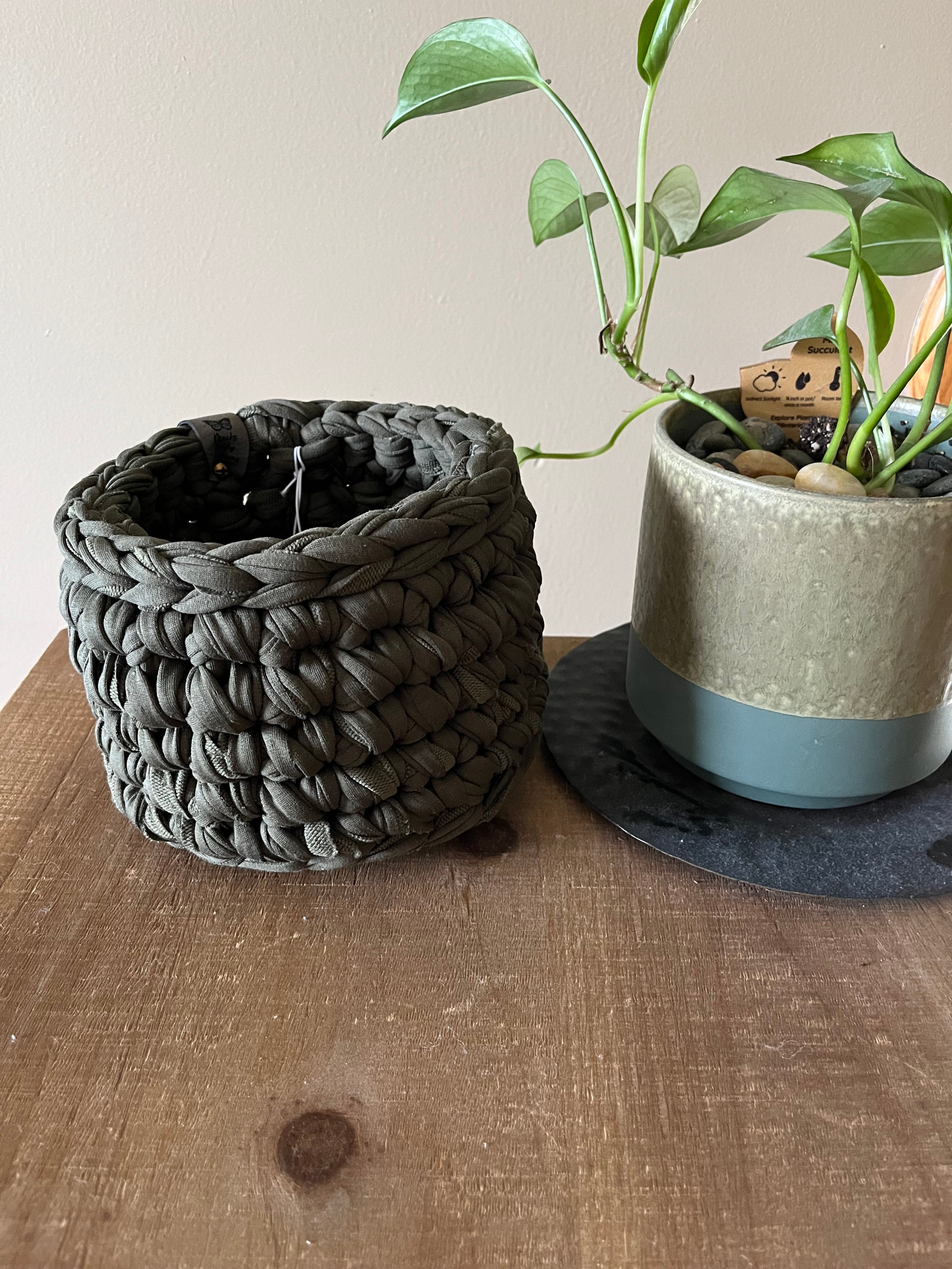 Irish Countryside: Large Crocheted Storage Basket