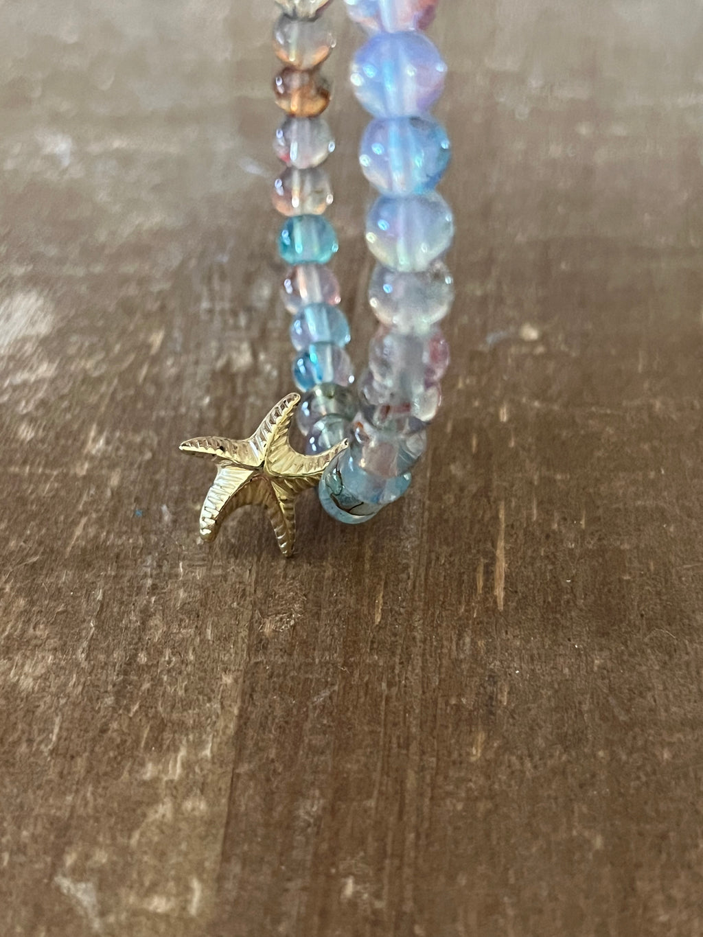 Aquamarine Ink Patterned Bracelet