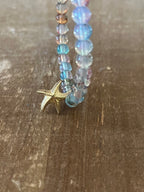 Aquamarine Ink Patterned Bracelet