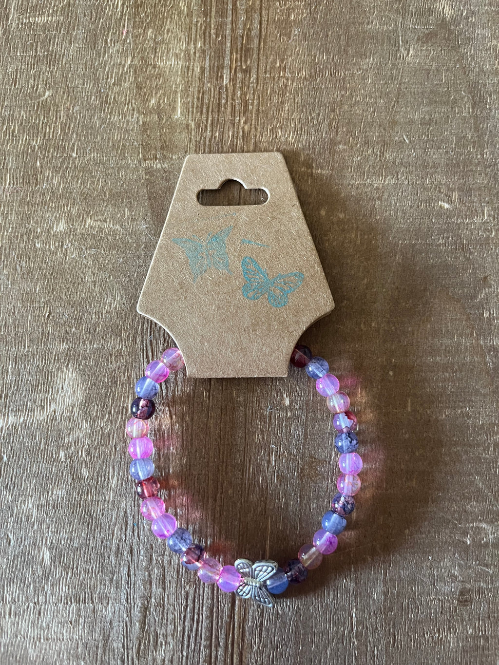 Pink and Purple Butterfly Bracelet