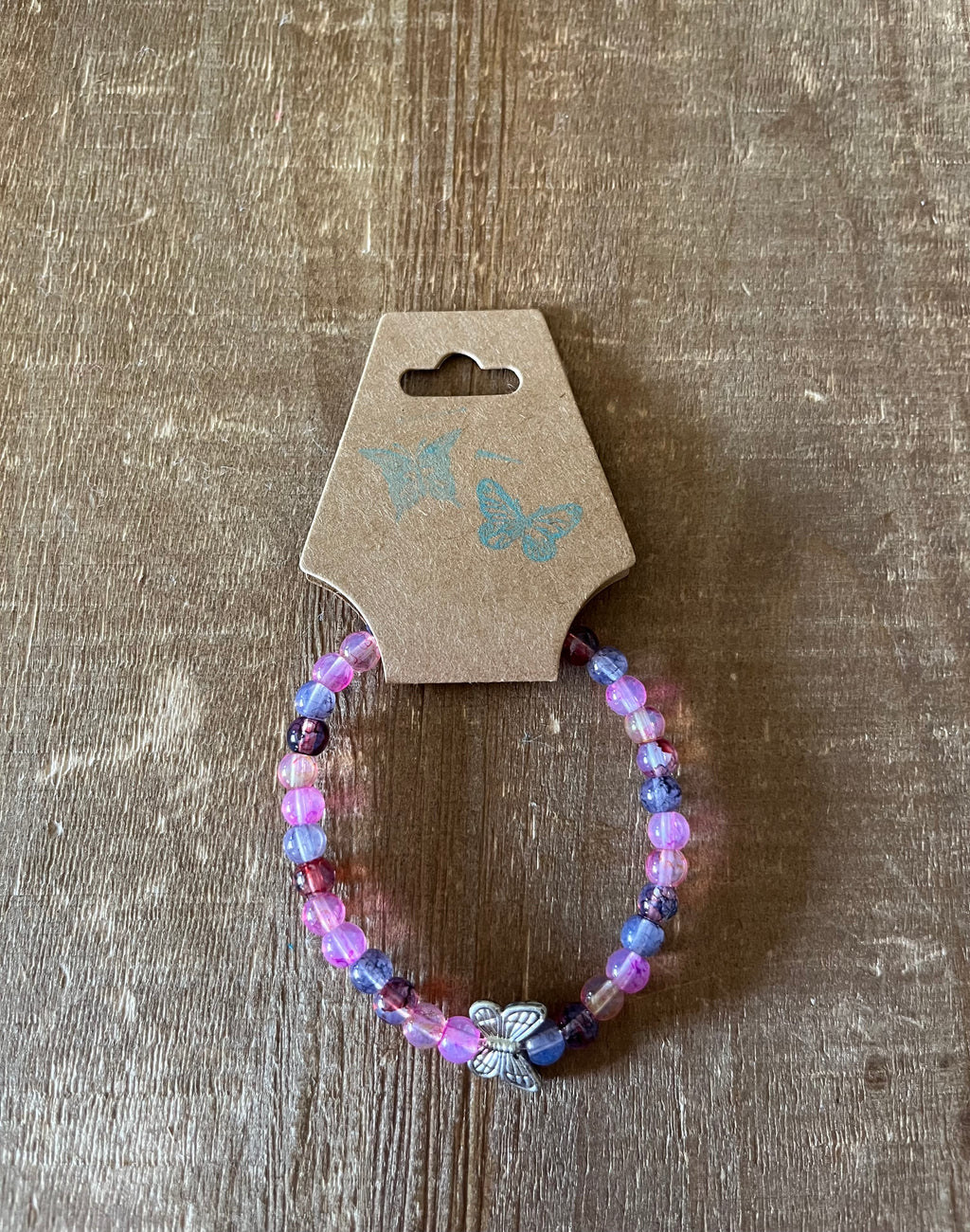 Pink and Purple Butterfly Bracelet