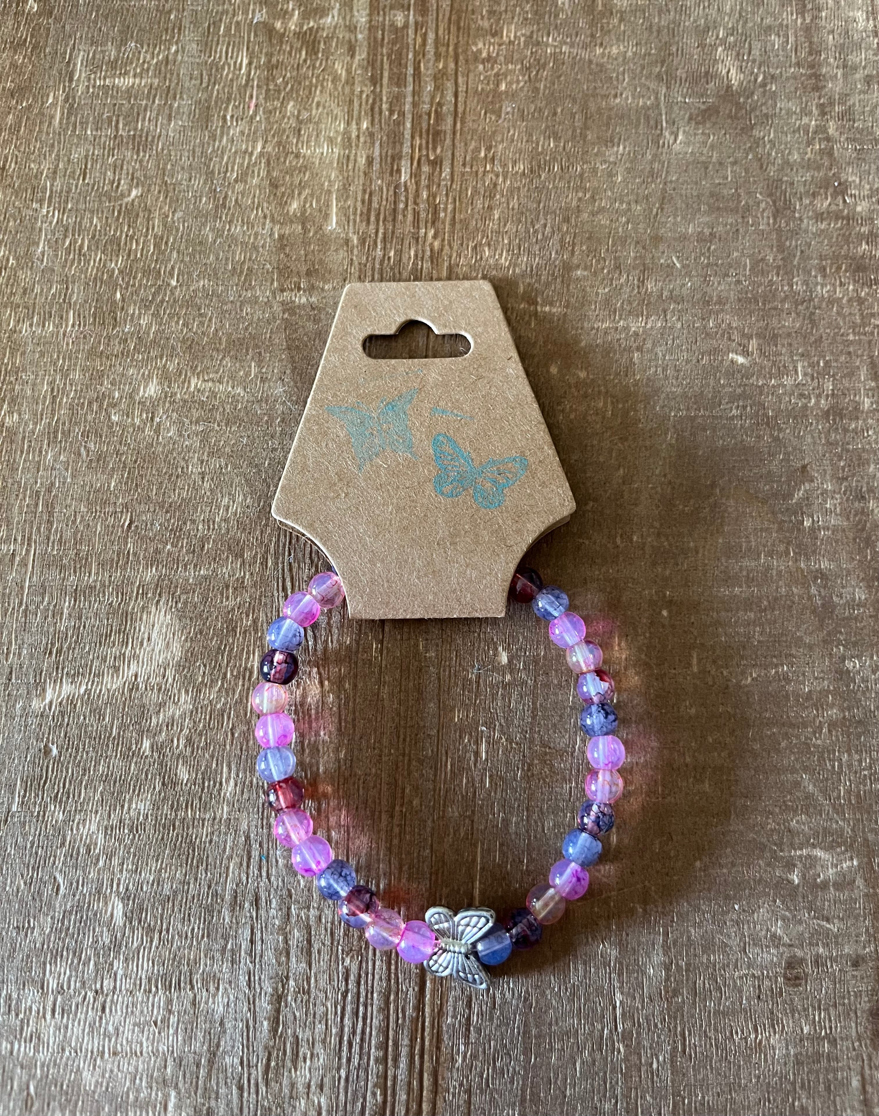 Pink and Purple Butterfly Bracelet